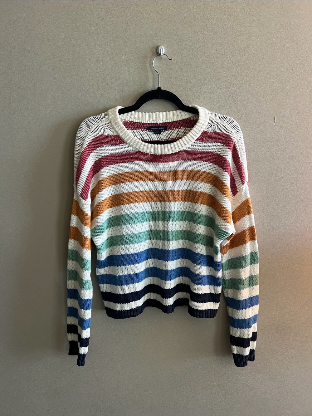 American Eagle Outfitters Multicolor Striped Crewneck Sweater